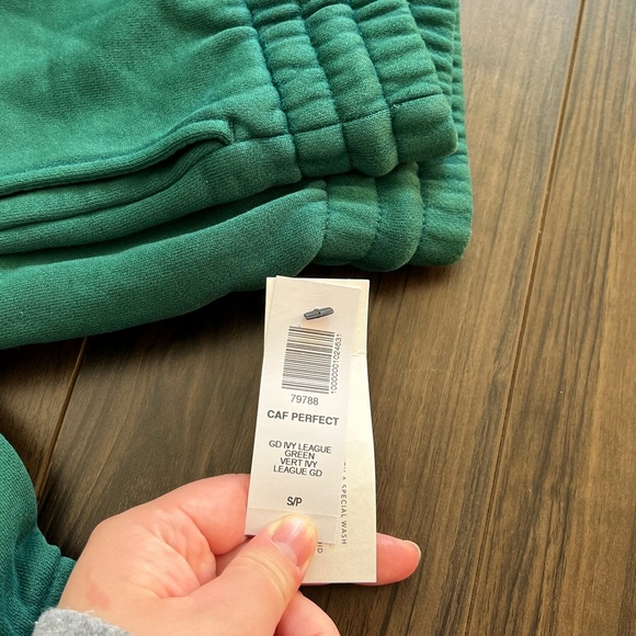 Aritzia Tna Cozy Fleece Perfect Sweatpant - GD Ivy League Green - Size S NWT - Picture 3 of 5